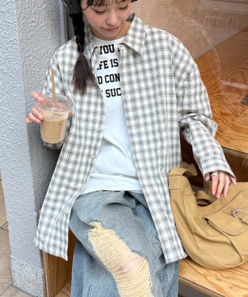 CIAOPANIC TYPY（チャオパニックティピー）の「【UNISEX】ポコポコチェックシャツ（シャツ/ブラウス・メンズ・レッド/アイボリー/イエロー/ネイビー・LARGE/MEDIUM）」の11枚目の写真