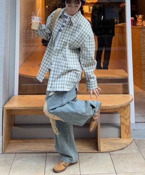 CIAOPANIC TYPY（チャオパニックティピー）の「【UNISEX】ポコポコチェックシャツ（シャツ/ブラウス・メンズ・レッド/アイボリー/イエロー/ネイビー・LARGE/MEDIUM）」の14枚目の写真