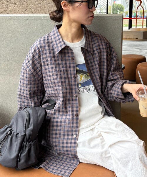 CIAOPANIC TYPY（チャオパニックティピー）の「【UNISEX】ポコポコチェックシャツ（シャツ/ブラウス・メンズ・レッド/アイボリー/イエロー/ネイビー・LARGE/MEDIUM）」の16枚目の写真