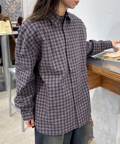 CIAOPANIC TYPY（チャオパニックティピー）の「【UNISEX】ポコポコチェックシャツ（シャツ/ブラウス・メンズ・レッド/アイボリー/イエロー/ネイビー・LARGE/MEDIUM）」の19枚目の写真