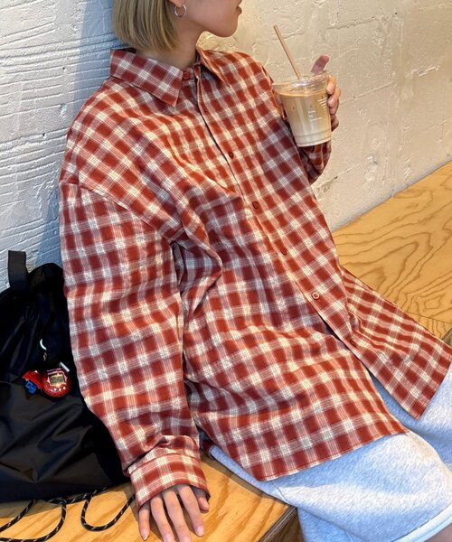 CIAOPANIC TYPY（チャオパニックティピー）の「【UNISEX】ポコポコチェックシャツ（シャツ/ブラウス・メンズ・レッド/アイボリー/イエロー/ネイビー・LARGE/MEDIUM）」の21枚目の写真