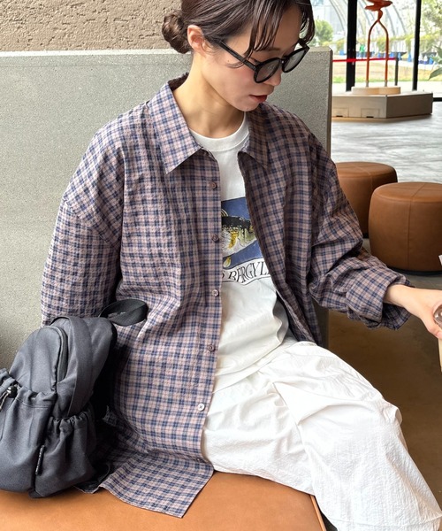 CIAOPANIC TYPY（チャオパニックティピー）の「【UNISEX】ポコポコチェックシャツ（シャツ/ブラウス・メンズ・レッド/アイボリー/イエロー/ネイビー・LARGE/MEDIUM）」の3枚目の写真