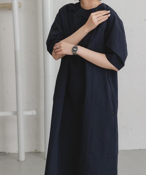 EKAL(エカル)の「『撥水/UVカット/UR TECH』 ナイロンタッサーワンピース(ワンピース・レディース・ネイビー/グレー/ブルー/ベージュ系その他/ブラウン・ONE)」の8枚目の写真