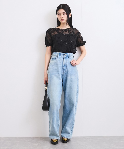 セール】コード刺繍シアープルオーバー（Tシャツ/カットソー