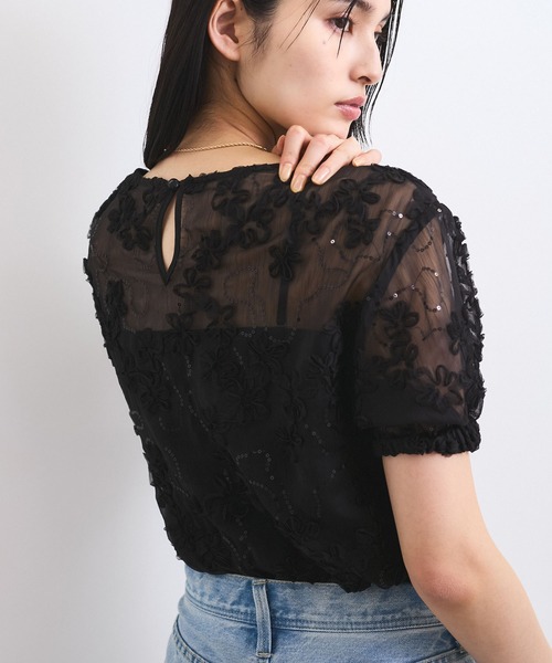 VIS（ビス）の「コード刺繍シアープルオーバー（Tシャツ/カットソー・レディース・キナリ/ブラック・FREE）」の19枚目の写真