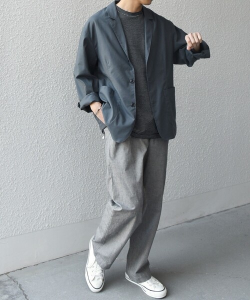 SHIPS any（シップス エニィ）の「SHIPS any:〈接触冷感/遮熱等〉ハイブリッドリネン リラックス ジャケット (セットアップ対応)25SS◇（テーラードジャケット・メンズ・ダークブルー/ネイビー/ライトオリーブ/チャコールグレー・SMALL/MEDIUM/LARGE/X-LARGE）」の18枚目の写真