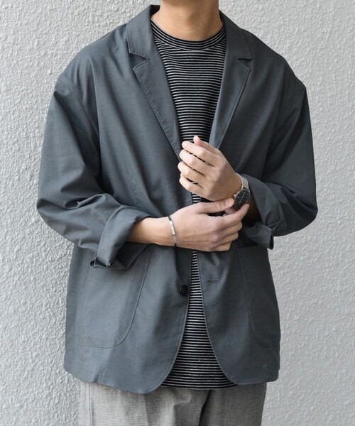 SHIPS any（シップス エニィ）の「SHIPS any:〈接触冷感/遮熱等〉ハイブリッドリネン リラックス ジャケット (セットアップ対応)25SS◇（テーラードジャケット・メンズ・ダークブルー/ネイビー/ライトオリーブ/チャコールグレー・SMALL/MEDIUM/LARGE/X-LARGE）」の19枚目の写真