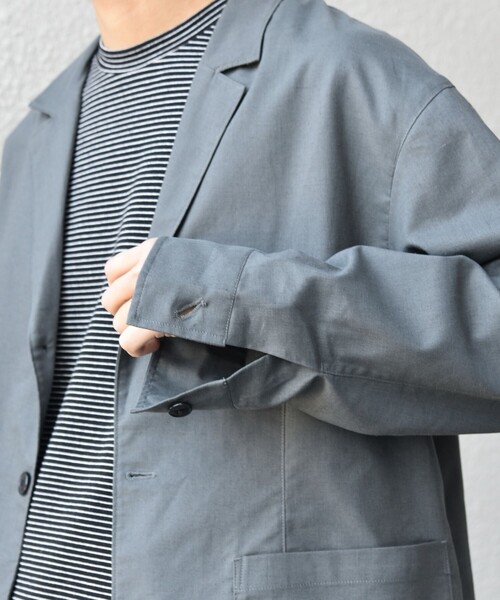 SHIPS any（シップス エニィ）の「SHIPS any:〈接触冷感/遮熱等〉ハイブリッドリネン リラックス ジャケット (セットアップ対応)25SS◇（テーラードジャケット・メンズ・ダークブルー/ネイビー/ライトオリーブ/チャコールグレー・SMALL/MEDIUM/LARGE/X-LARGE）」の22枚目の写真