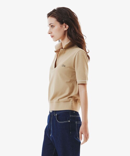 LACOSTE(ラコステ)の「スキッパーネックポロシャツ(ポロシャツ・レディース・ホワイト/ベージュ/ネイビー・34/38/36/40)」の5枚目の写真