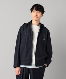 COMME CA MEN | 和歌山編み コットンデニムライクジャージー フーディーブルゾン(パーカー)