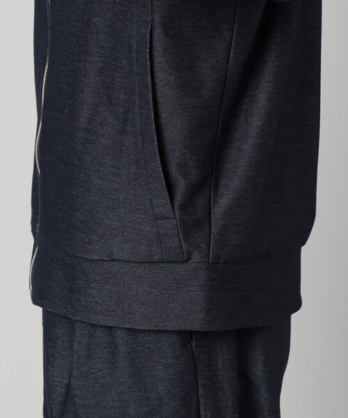 COMME CA MEN（コムサメン）の「和歌山編み コットンデニムライクジャージー フーディーブルゾン（パーカー・メンズ・ネイビー・M/L）」の12枚目の写真