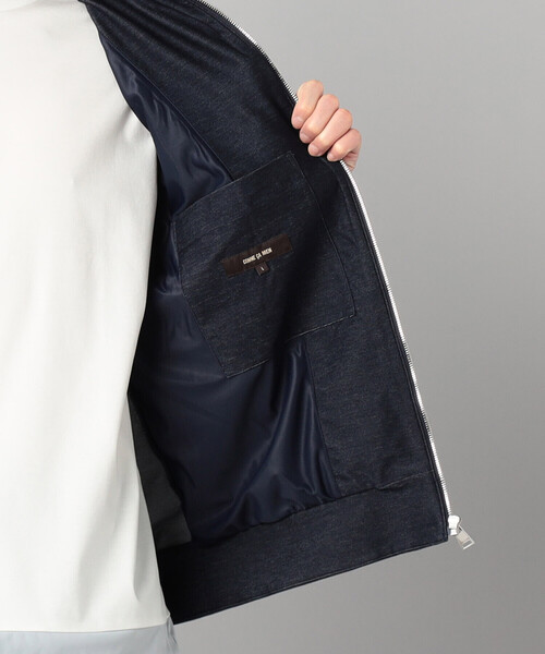 COMME CA MEN（コムサメン）の「和歌山編み コットンデニムライクジャージー フーディーブルゾン（パーカー・メンズ・ネイビー・M/L）」の11枚目の写真