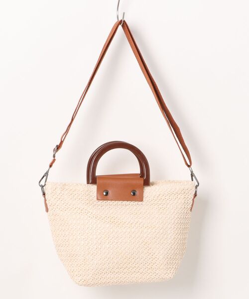 Ritzy(リッツィー)の「2way 配色切り替えかごショルダーバッグ ハンドバッグ(かごバッグ・レディース・ベージュ/アイボリー・FREE)」の6枚目の写真