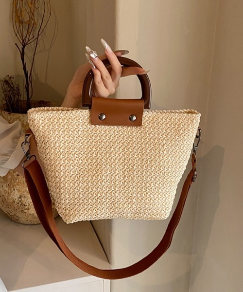 Ritzy(リッツィー)の「2way 配色切り替えかごショルダーバッグ ハンドバッグ(かごバッグ・レディース・ベージュ/アイボリー・FREE)」の16枚目の写真