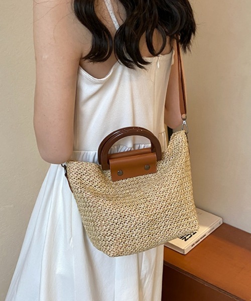 Ritzy(リッツィー)の「2way 配色切り替えかごショルダーバッグ ハンドバッグ(かごバッグ・レディース・ベージュ/アイボリー・FREE)」の10枚目の写真