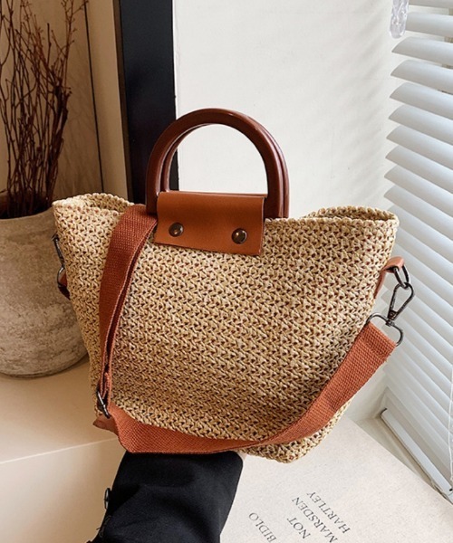 Ritzy(リッツィー)の「2way 配色切り替えかごショルダーバッグ ハンドバッグ(かごバッグ・レディース・ベージュ/アイボリー・FREE)」の12枚目の写真