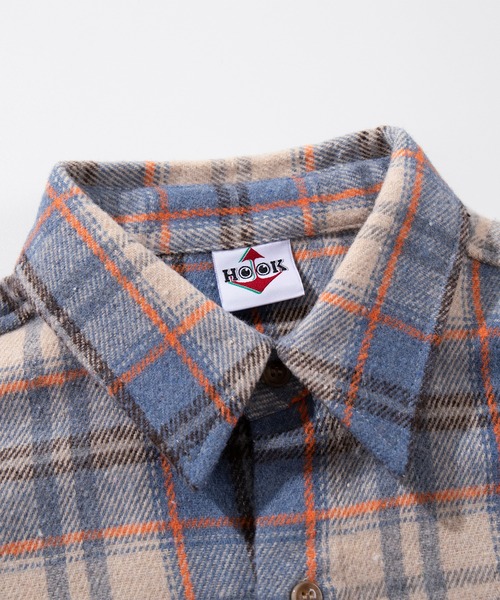 HOOK(フック)の「HOOK -original- 古着風チェック柄コットンオーバーシャツ(シャツ/ブラウス・メンズ・ブルー・X-LARGE/LARGE/MEDIUM)」の11枚目の写真