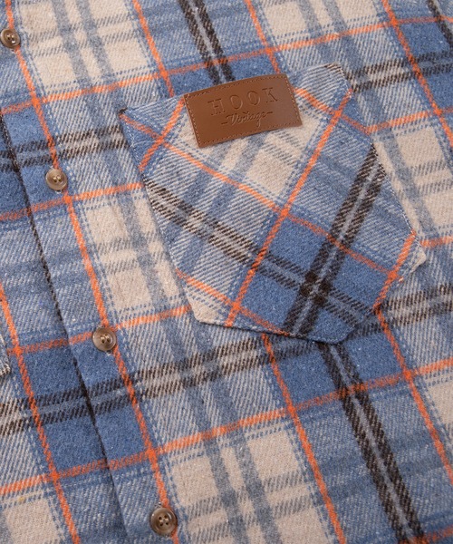 HOOK(フック)の「HOOK -original- 古着風チェック柄コットンオーバーシャツ(シャツ/ブラウス・メンズ・ブルー・X-LARGE/LARGE/MEDIUM)」の8枚目の写真