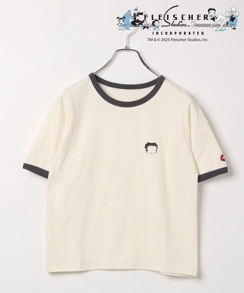 LEPSIM(レプシィム)の「【BETTY BOOP(TM)】プリントリンガーT 327016(Tシャツ/カットソー・レディース・ブラック/アイボリー・FREE)」の1枚目の写真