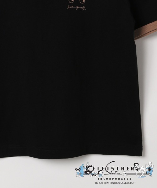 LEPSIM(レプシィム)の「【BETTY BOOP(TM)】プリントリンガーT 327016(Tシャツ/カットソー・レディース・ブラック/アイボリー・FREE)」の6枚目の写真