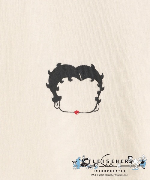 LEPSIM(レプシィム)の「【BETTY BOOP(TM)】プリントリンガーT 327016(Tシャツ/カットソー・レディース・ブラック/アイボリー・FREE)」の8枚目の写真