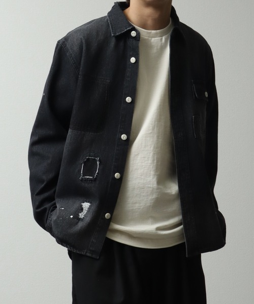 セール】10ozヘビーウェイトダメージリメイクデザインデニム