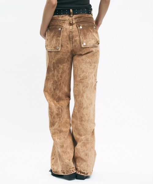 Clum(クルム)の「Vintage side tuck denim pants / ヴィンテージサイドタックデニムパンツ(デニムパンツ・レディース・ライトブラウン・MEDIUM/SMALL)」の7枚目の写真