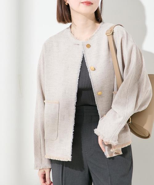 美品JOURNAL STANDARD L'ESSAGE ドルマンジャケット JOURNAL STANDARD L'ESSAGE｜《追加》シアーストライプ/ムジ