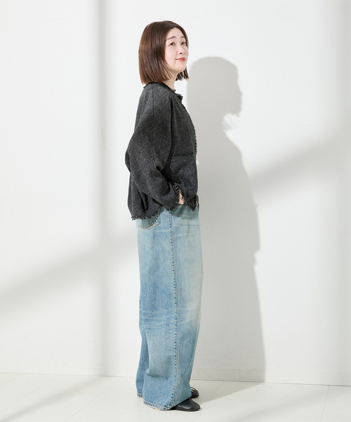セール】《SP》TWEEDドルマンジャケット（ノーカラージャケット