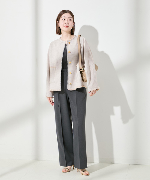 ジャーナルスタンダードレサージュ TWEEDドルマンジャケット セール】《SP》TWEEDドルマンジャケット(ノーカラージャケット