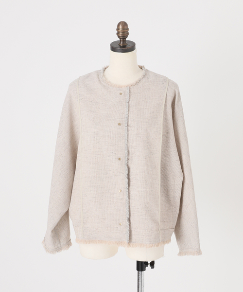 ジャーナルスタンダードレサージュ　TWEEDドルマンジャケット セール】《SP》TWEEDドルマンジャケット（ノーカラージャケット