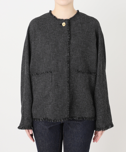 セール】《SP》TWEEDドルマンジャケット（ノーカラージャケット