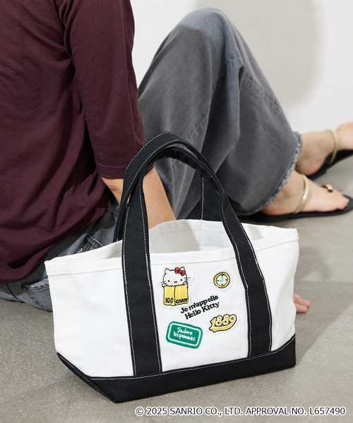 SLOBE IENA（スローブイエナ）の「《一部店舗・WEB限定》Hello Kitty ワッペンランチトートバック（クラッチバッグ・レディース・レッド/ブラック/カーキ・FREE）」の6枚目の写真