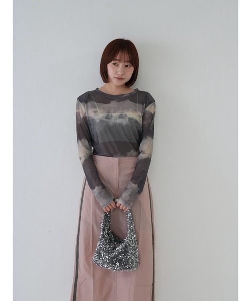 cunii 】 抜け感 モード シアー シースルー トップス シースルー