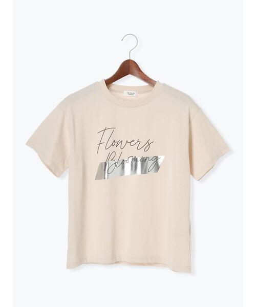 Te chichi TERRASSE（テチチテラス）の「【接触冷感】箔BIGロゴTシャツ（Tシャツ/カットソー・レディース・オフホワイト/チャコールグレー/ベージュ・F）」の10枚目の写真