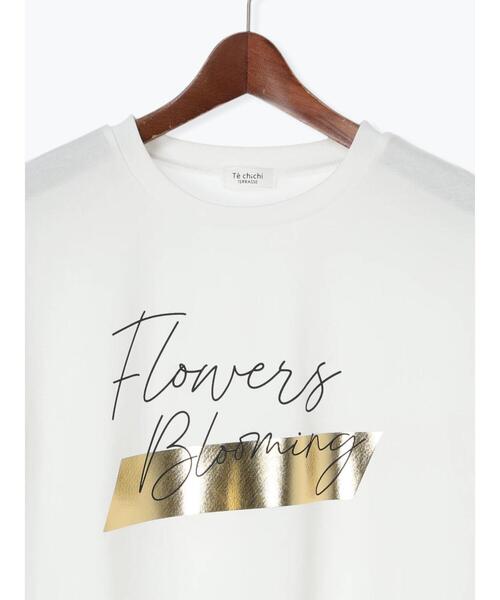 Te chichi TERRASSE（テチチテラス）の「【接触冷感】箔BIGロゴTシャツ（Tシャツ/カットソー・レディース・オフホワイト/チャコールグレー/ベージュ・F）」の12枚目の写真