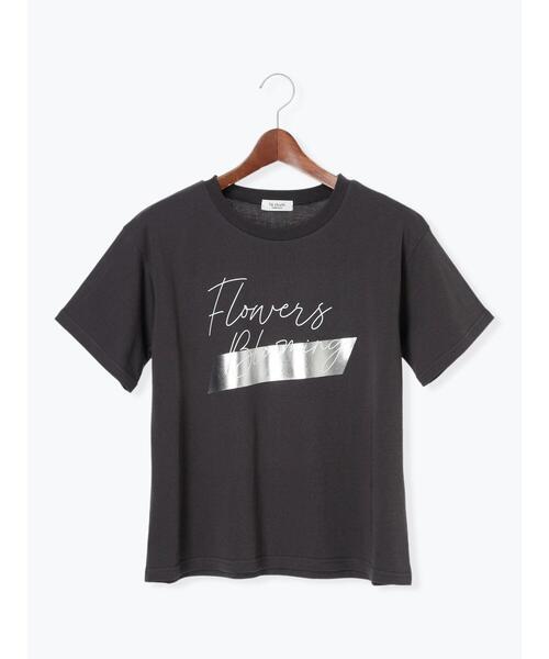 Te chichi TERRASSE（テチチテラス）の「【接触冷感】箔BIGロゴTシャツ（Tシャツ/カットソー・レディース・オフホワイト/チャコールグレー/ベージュ・F）」の17枚目の写真