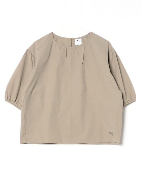 PUMA（プーマ）の「プーマ PUMA SUMMER SS シアサッカー Tシャツ（Tシャツ/カットソー・レディース・カーキ/ブラック・S/M/L/XL）」の17枚目の写真