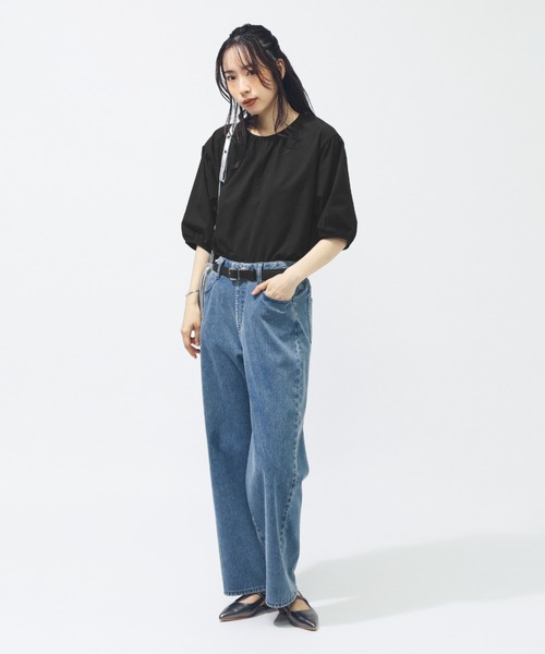 PUMA（プーマ）の「プーマ PUMA SUMMER SS シアサッカー Tシャツ（Tシャツ/カットソー・レディース・カーキ/ブラック・S/M/L/XL）」の8枚目の写真
