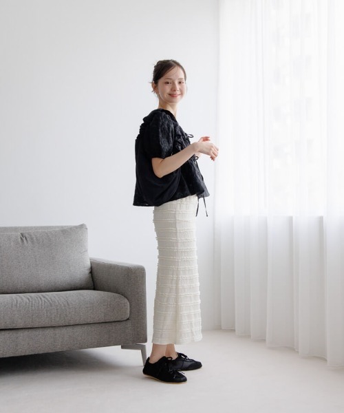 flower（フラワー）の「グロスフラワーブラウス（シャツ/ブラウス・レディース・ブラック/ミント/アイボリー・FREE）」の9枚目の写真