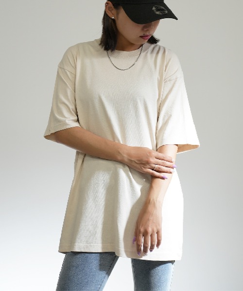 BASIS（ベイシス）の「ピグメント 無地 半袖 ユニセックス Tシャツ（Tシャツ/カットソー・レディース・ブラック/ナチュラル・LARGE/MEDIUM）」の2枚目の写真