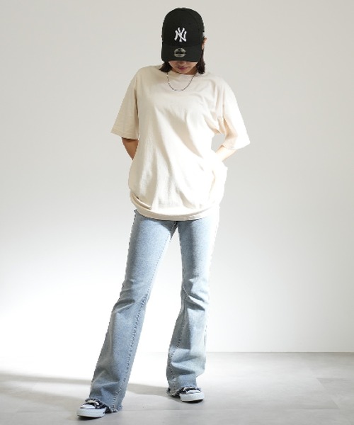 BASIS（ベイシス）の「ピグメント 無地 半袖 ユニセックス Tシャツ（Tシャツ/カットソー・レディース・ブラック/ナチュラル・LARGE/MEDIUM）」の3枚目の写真