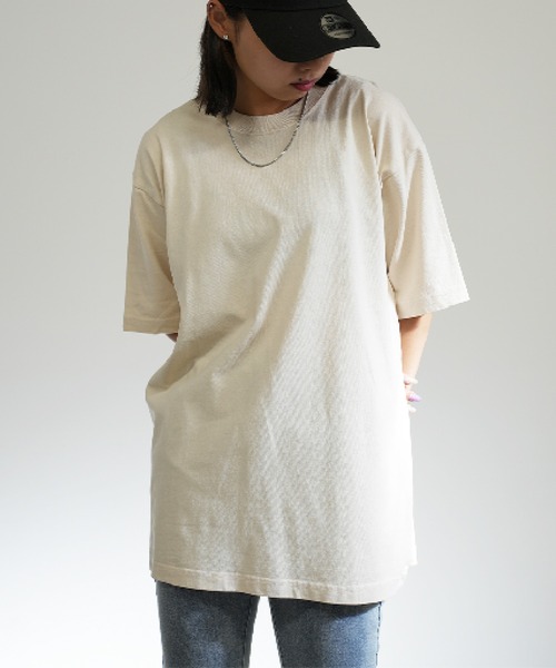 BASIS（ベイシス）の「ピグメント 無地 半袖 ユニセックス Tシャツ（Tシャツ/カットソー・レディース・ブラック/ナチュラル・LARGE/MEDIUM）」の4枚目の写真