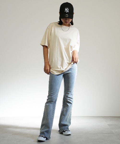 BASIS（ベイシス）の「ピグメント 無地 半袖 ユニセックス Tシャツ（Tシャツ/カットソー・レディース・ブラック/ナチュラル・LARGE/MEDIUM）」の6枚目の写真