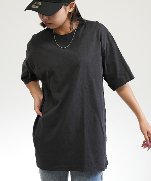 BASIS（ベイシス）の「ピグメント 無地 半袖 ユニセックス Tシャツ（Tシャツ/カットソー・レディース・ブラック/ナチュラル・LARGE/MEDIUM）」の7枚目の写真
