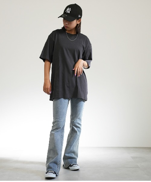 BASIS（ベイシス）の「ピグメント 無地 半袖 ユニセックス Tシャツ（Tシャツ/カットソー・レディース・ブラック/ナチュラル・LARGE/MEDIUM）」の10枚目の写真
