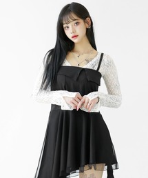 minsobi | シースルーレイヤードキャミワンピ(ワンピース)