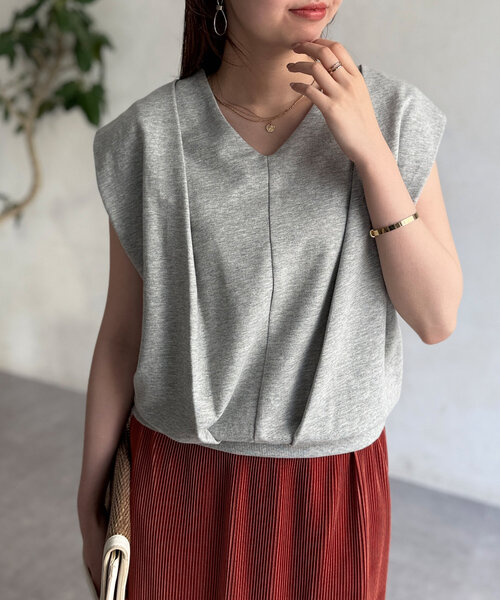 Chez toi(シェトワ)の「スキッパーカットソー(Tシャツ/カットソー・レディース・ホワイト/グレー/ブラック・FREE)」の3枚目の写真