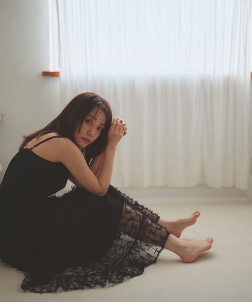 N WITH.（エヌウィズ）の「チュールキャミワンピース（ワンピース・レディース・ブラック/ホワイト・SMALL/MEDIUM）」の6枚目の写真