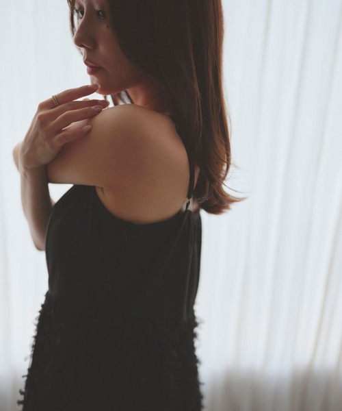 N WITH.（エヌウィズ）の「チュールキャミワンピース（ワンピース・レディース・ブラック/ホワイト・SMALL/MEDIUM）」の8枚目の写真